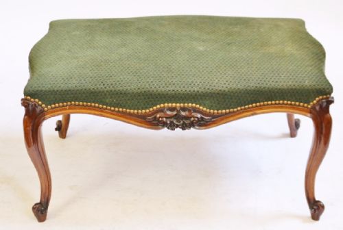 Victorian Rosewood Stool on Carved Cabriole Legs