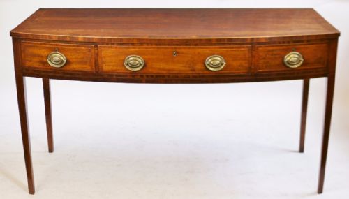 George 111 Mahogany Bow Front 3 Drawer Serving Table