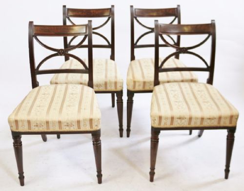 Regency Mahogany Set of 4 Dining Chairs.
