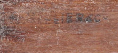 VICTORIAN MAHOGANY OPEN TOP CABINET ON CUPBOARD BASE BY CMELLIER CO - ADDITIONAL PHOTO 10