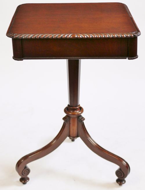 George 1v Mahogany 1 Drawer Lamp Table on Tripod Pedestal Base