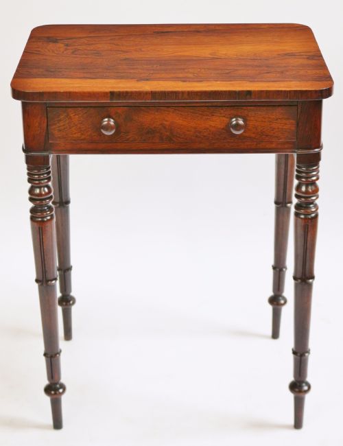 William 1v Figured Rosewood 1 Drawer Freestanding Lamp Table