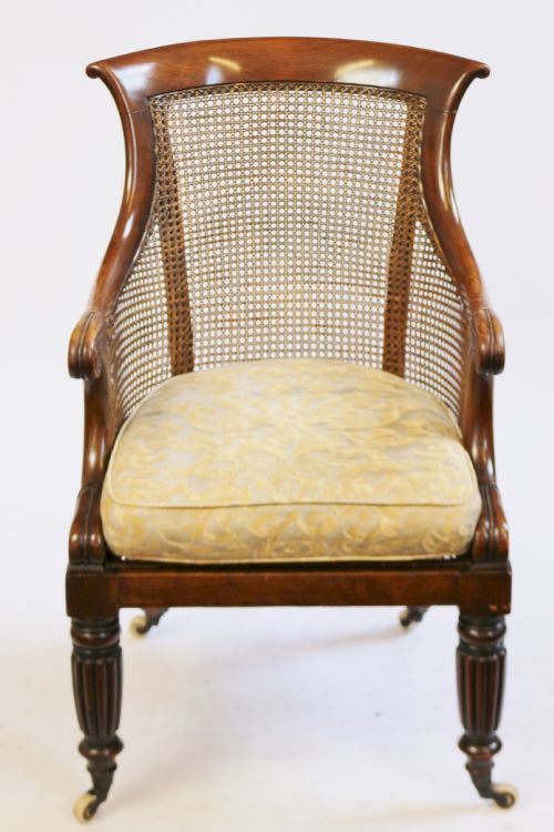 William 1v Mahogany Coloured Beech Bergere Tub Armchair