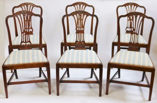 Fine George 111 Mahogany Set of 6 Dining Chairs