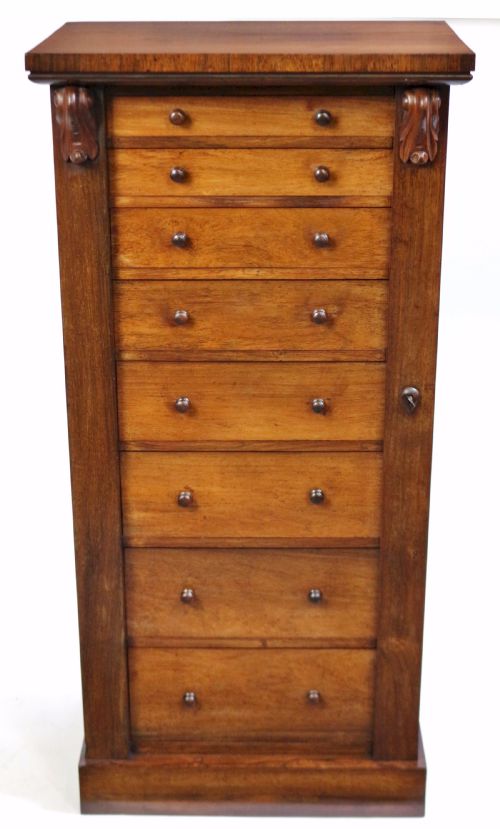 Victorian Rosewood 8 Drawer Wellington Chest
