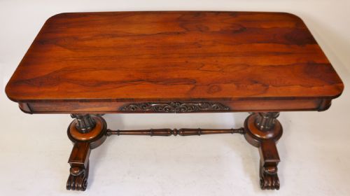 WILLIAM 1V ROSEWOOD END SUPPORT 2 DRAWER CENTRE TABLE - ADDITIONAL PHOTO 2