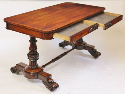 WILLIAM 1V ROSEWOOD END SUPPORT 2 DRAWER CENTRE TABLE - ADDITIONAL PHOTO 3