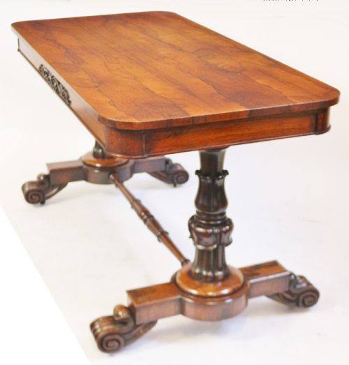 WILLIAM 1V ROSEWOOD END SUPPORT 2 DRAWER CENTRE TABLE - ADDITIONAL PHOTO 4