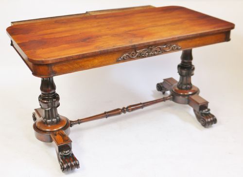 WILLIAM 1V ROSEWOOD END SUPPORT 2 DRAWER CENTRE TABLE - ADDITIONAL PHOTO 6