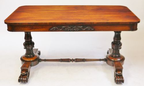 WILLIAM 1V ROSEWOOD END SUPPORT 2 DRAWER CENTRE TABLE - ADDITIONAL PHOTO 9