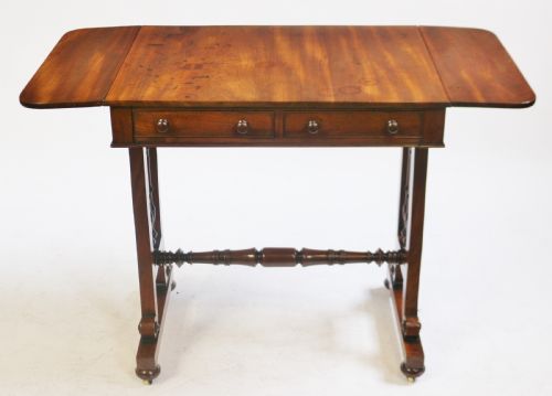 A Fine Regency Mahogany Small 2 Drawer End Support Sofa Table