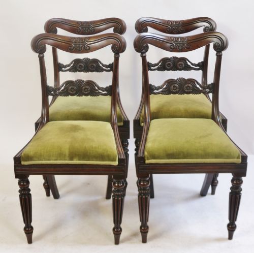 George 1v Mahogany Set of 4 Single Dining Chairs in the Manner of Gillows