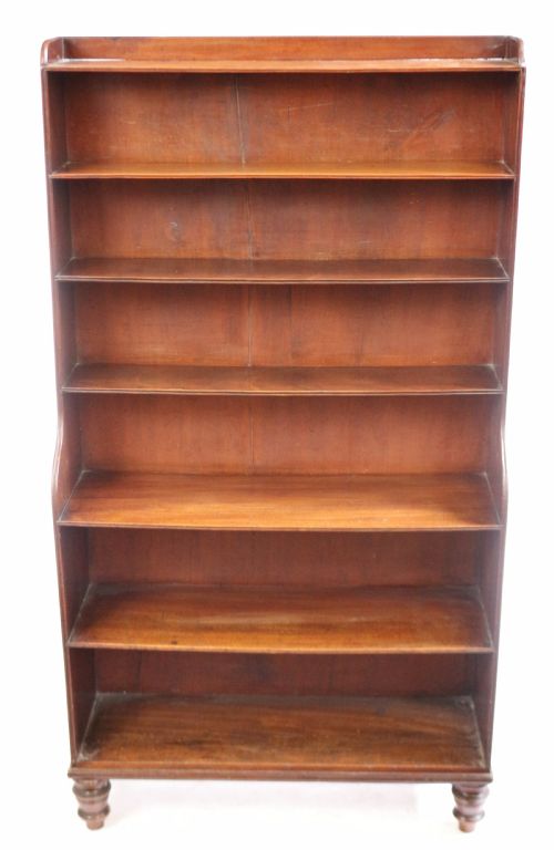 George 111 Mahogany 'Waterfall' Open Bookcase