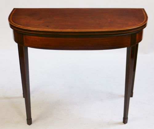 George 111 Mahogany D Shaped Card Table