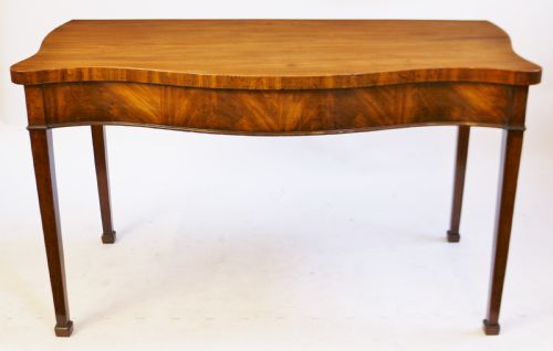 George 111 Mahogany Serpentine Serving Table with End Drawers