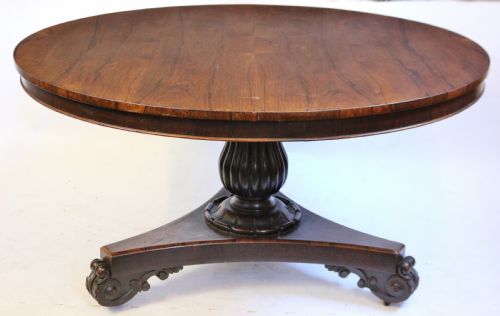 William 1v Rosewood 54" Tilt Top Circular Pedestal Centre Table
