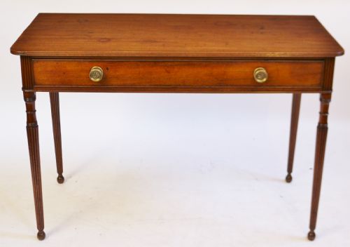 Regency Mahogany 1 Drawer Side Table on Reeded Legs