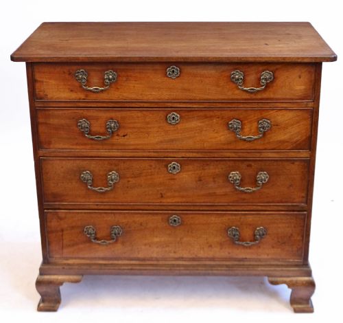 George 11 Mahogany Chest of 4 Long Drawers on O.g. Feet