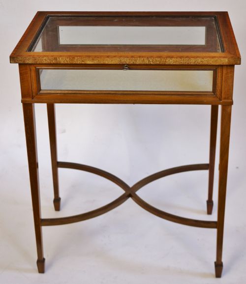 Edwardian Mahogany Inlaid Bijouterie Display Table