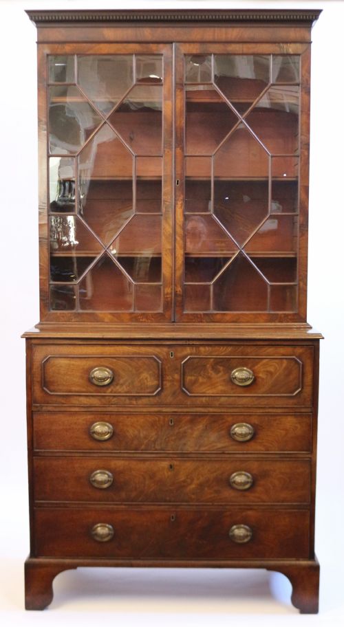 George 111 Mahogany Secretaire Bookcase