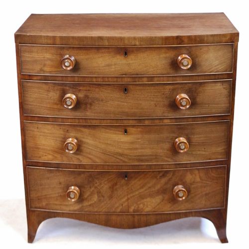 George 1v Mahogany 4 Drawer Small Bow Chest