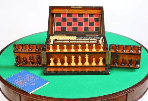 Victorian Burr Walnut Games Compendium