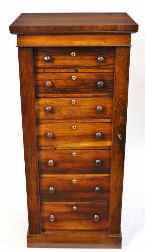 Early Victorian Rosewood 7 Drawer Wellington Specimen Chest