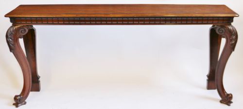 William 1v Rosewood Slim Console Table on Cabriole Legs