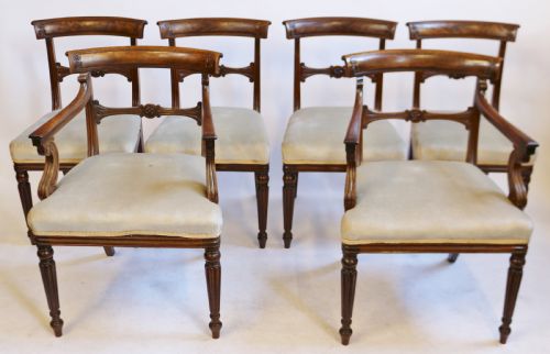 George 1v Mahogany Set of 4 & 2 Dining Chairs