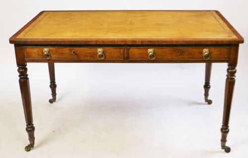 George 1v Mahogany 2 Drawer Writing Table