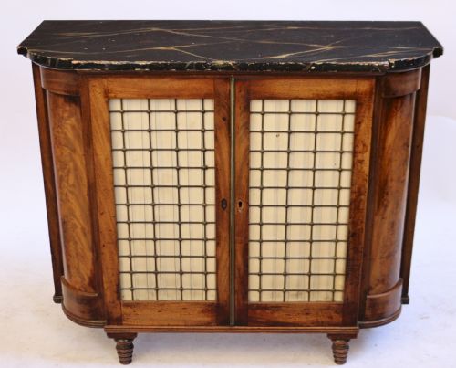 Regency Mahogany 2 Door Side Cabinet with Faux Marble Top