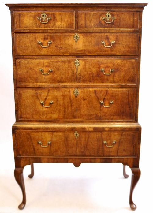 George 11 Figured Walnut Chest on Stand