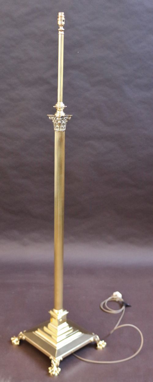 Edwardian Brass Adjustable Standard Lamp