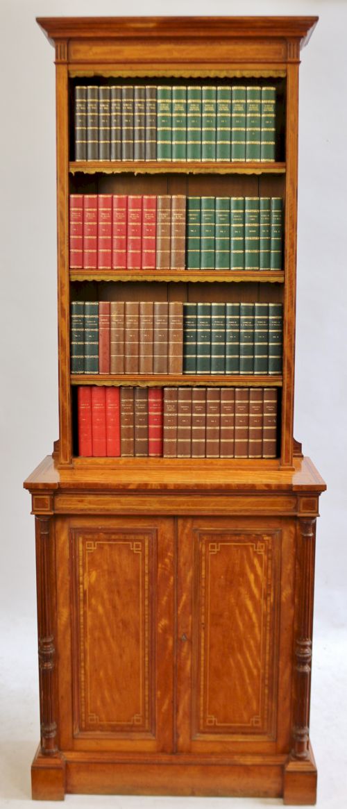 Fine Quality Late 19c Satinwood Open Top Bookcase