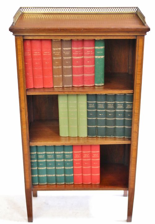 Edwardian Mahogany Inlaid Small Open Bookcase