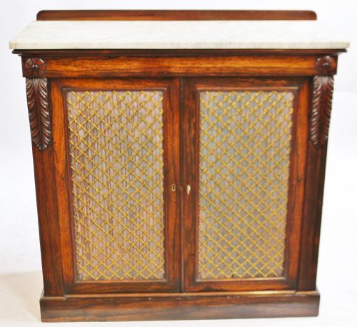 Regency Rosewood 2 Door Marble Top Side Cabinet