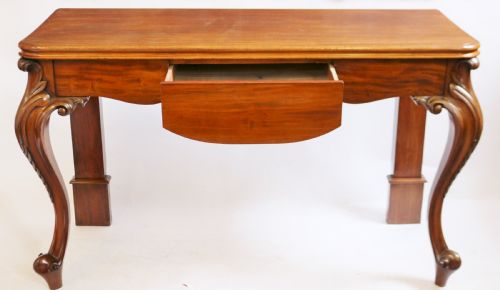 VICTORIAN MAHOGANY 1 DRAWER SIDE CONSOLE SERVING TABLE - ADDITIONAL PHOTO 1