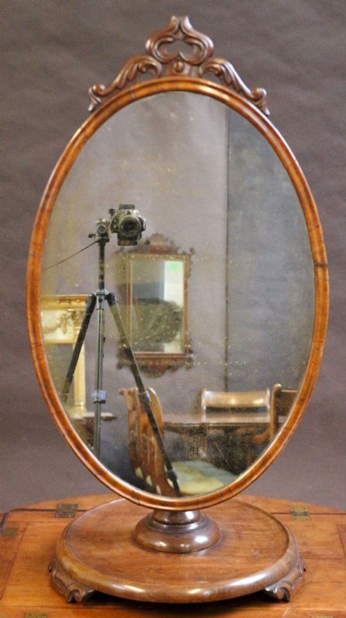 Victorian Large Oval Pedestal Swing Dressing Mirror