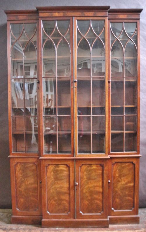 A Fine George 111 Mahogany 4 Door Breakfront Bookcase