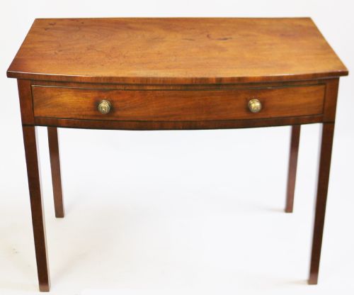George 111 Mahogany 1 Drawer Bowfront Side Table