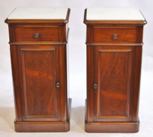 19c Pair of Rosewood Bedside Cupboards by J.b.etienne