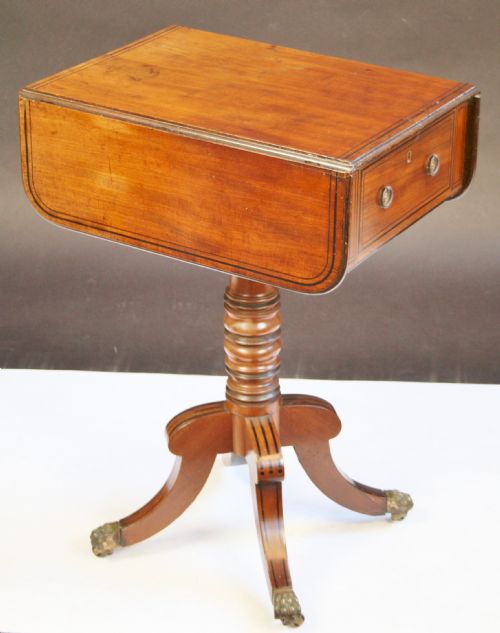 GEORGE IV MAHOGANY PEDESTAL PEMBROKE WORK TABLE - ADDITIONAL PHOTO 1