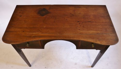 GEORGE 111 MAHOGANY 2 DRAWER KNEEHOLE SIDE TABLE - ADDITIONAL PHOTO 4