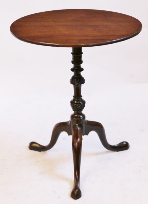 George 111 Mahogany Circular Tilt Top Tripod Wine Table