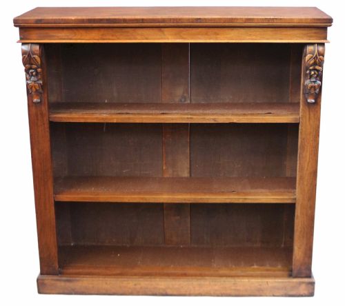 Victorian Walnut Open Bookcase
