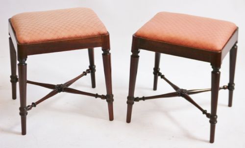 George 111 Fine Pair of 'Hepplewhite' Mahogany Stools