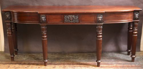 George 1v Mahogany Breakfront Bow End 3 Drawer Serving Table