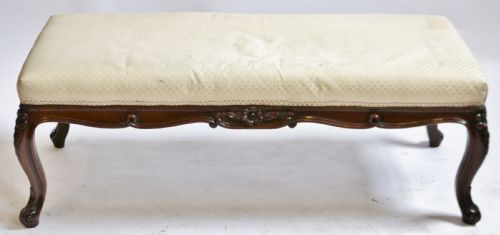 Victorian Mahogany Stool on Carved Cabriole Legs