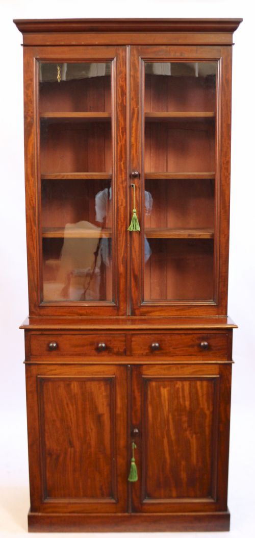 Fine Quality Victorian Mahogany Cupboard Base Bookcase by Heal & Son London