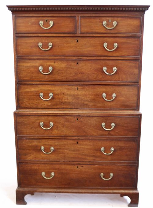 George 111 Mahogany Chest on Chest Tallboy